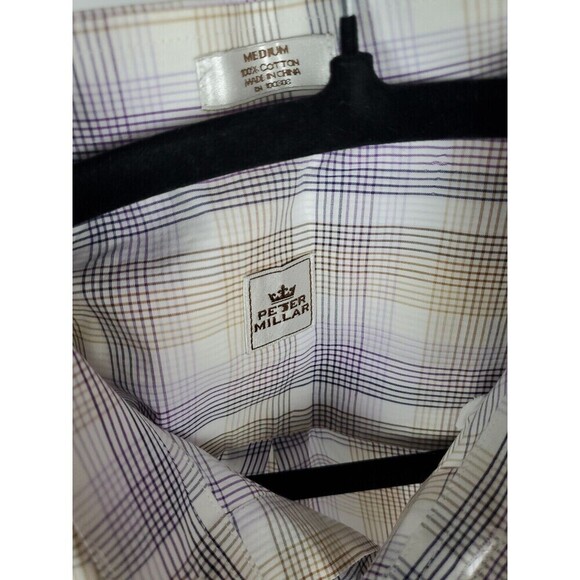 Peter Millar Shirt Mens Medium Button Up Long Sleeve Plaid Preppy Adults - Picture 3 of 10